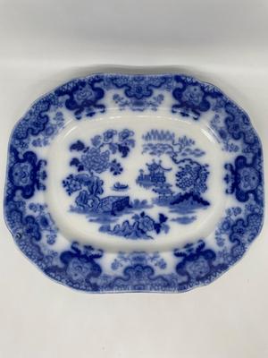 Kaolin Ware Thomas Drimmock Flow Blue Platter
