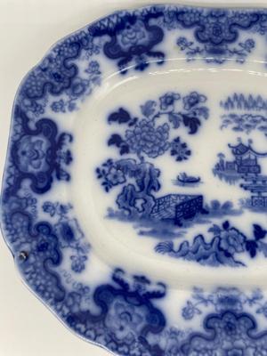 Kaolin Ware Thomas Drimmock Flow Blue Platter