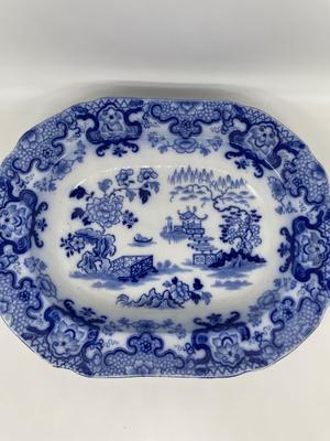 Kaolin Ware Flow Blue Platter