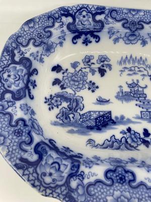 Kaolin Ware Flow Blue Platter