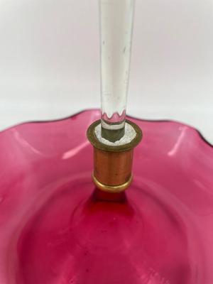 Cranberry Single Trumpet Epergne