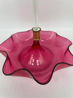 Cranberry Single Trumpet Epergne