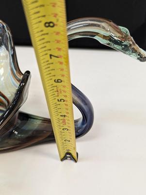 Vintage 1970's Hand Blown Glass Swan