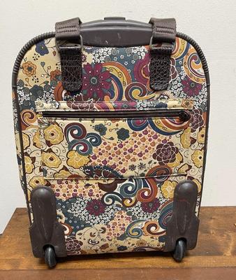 BRIGHTON Whimsy Flower Bloom Rolling Weekender Carry On Suitcase 21” X 16” X 8"