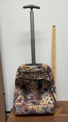 BRIGHTON Whimsy Flower Bloom Rolling Weekender Carry On Suitcase 21” X 16” X 8"