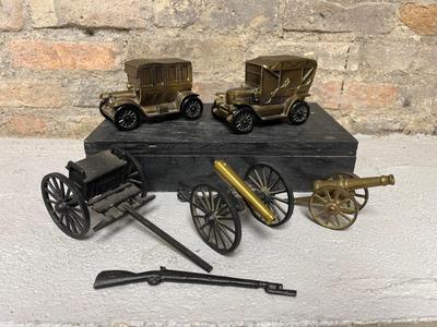 Vintage Banks, cast iron & brass items
