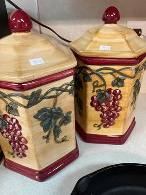 Canisters and Cast Iron skillet