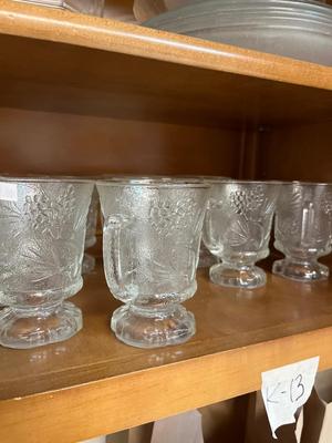 Glassware cups and plates