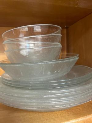 Glassware cups and plates