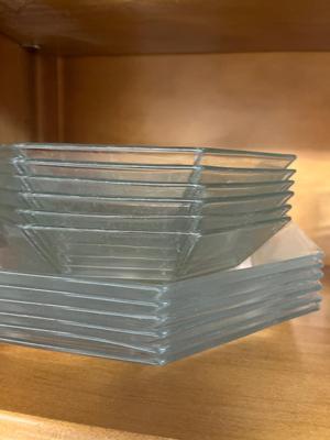 Glassware cups and plates