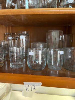 Glass cups and glasses