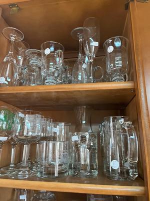 Glass cups and glasses