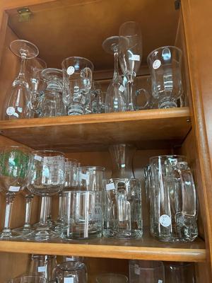 Glass cups and glasses