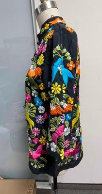 Vintage Embroidered Floral Tunic Chuchi Asian Spring Top Jacket
