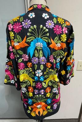 Vintage Embroidered Floral Tunic Chuchi Asian Spring Top Jacket