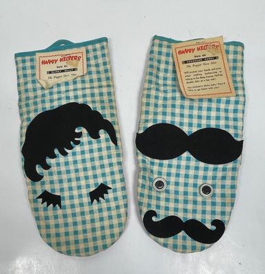 Vintage Turquoise Gignac Oven Mit Fabric Puppets with faces by Happy Helpers