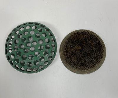 Lot of 2 Antique Flower Frogs Floral Arrangement Tool Florist