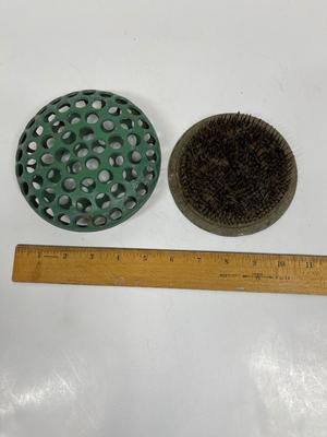 Lot of 2 Antique Flower Frogs Floral Arrangement Tool Florist