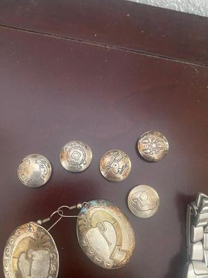 MEN & WOMEN'S WATCHES, SILVER TONE BUTTON COVERS AND COSTUME JEWELRY