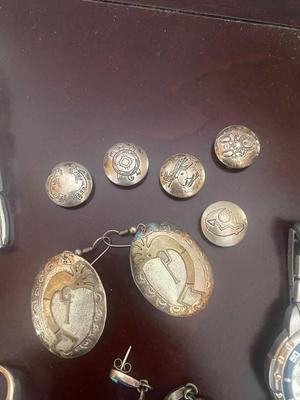 MEN & WOMEN'S WATCHES, SILVER TONE BUTTON COVERS AND COSTUME JEWELRY