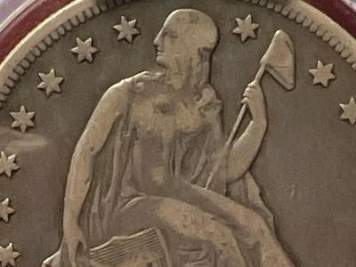 1870-CC PCGS F12 (Gold Shield) Seated Liberty Silver Dollar Coin First Year CC
