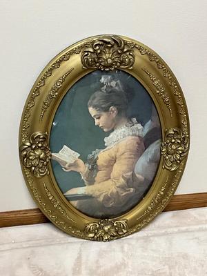 Antique Oval Beveled Glass w/Portrait