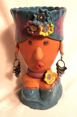 Lot #2 Creole Woman Planter - Terra Cotta - Twin Light Creations