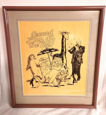 Lot #3 Framed Art piece - Second Lion at the Zoo - signed