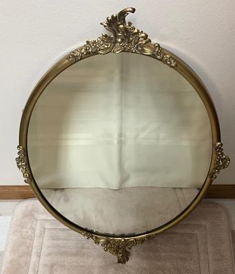 Vintage Oval Gold/bronze Framed Mirror 26 X 16