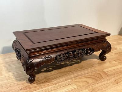Carved Wood Foot Stool 18.5 X 11 X 6.5