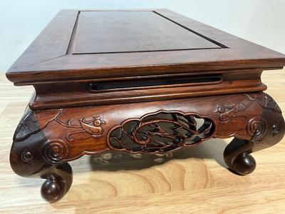 Carved Wood Foot Stool 18.5 X 11 X 6.5