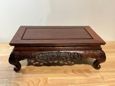 Carved Wood Foot Stool 18.5 X 11 X 6.5