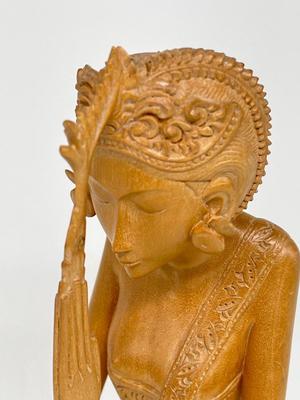 10.5" tall Balinese hand carved wooden statute