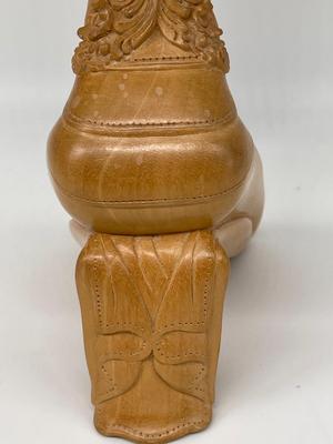 10.5" tall Balinese hand carved wooden statute
