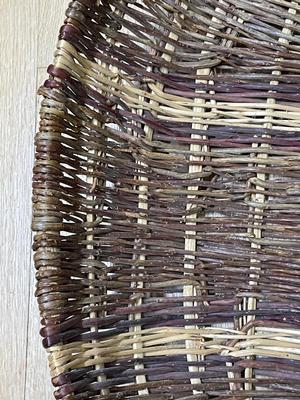 22.5"x20"x6" deep woven basket by Rose Cree of Dunseith, ND