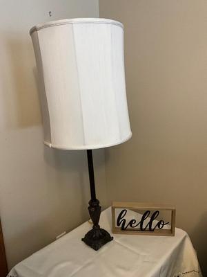 Bronze Lamp(height) and Hello sign
