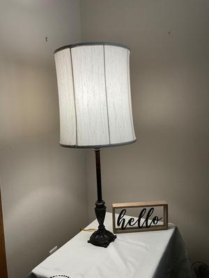 Bronze Lamp(height) and Hello sign