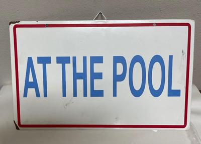 Tick metal pool sign