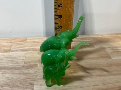 Vintage Green/Jade Elephants