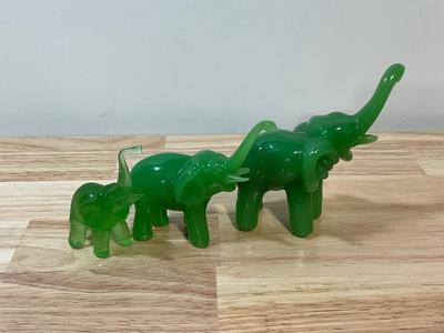 Vintage Green/Jade Elephants