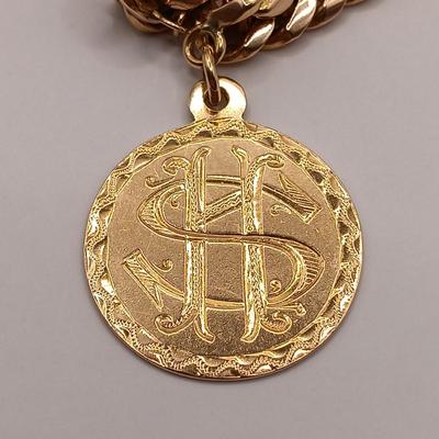 LOT 28: Vintage 18K Gold Bracelet with Charms 39.7gtw