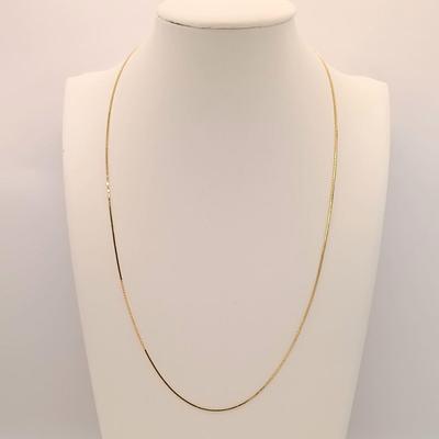 LOT 32: Box Chain 14K Gold Necklace 3.2g, Tw, 20"