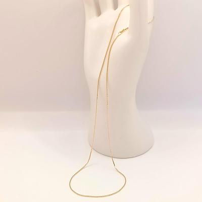 LOT 32: Box Chain 14K Gold Necklace 3.2g, Tw, 20"