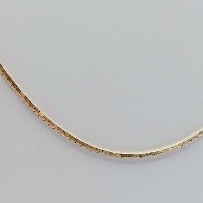 LOT 32: Box Chain 14K Gold Necklace 3.2g, Tw, 20"