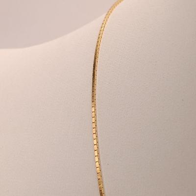LOT 32: Box Chain 14K Gold Necklace 3.2g, Tw, 20"