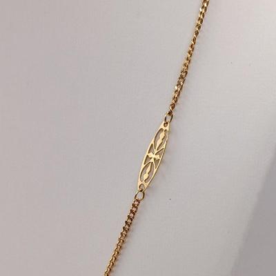 LOT 33: Filigree Link 750 18K Gold Necklace 4.2g Tw, 19"