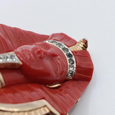 LOT 37: Rare Signed and Numbered Marcel Boucher King Tut Egyptian Revival Brooch