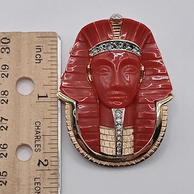 LOT 37: Rare Signed and Numbered Marcel Boucher King Tut Egyptian Revival Brooch
