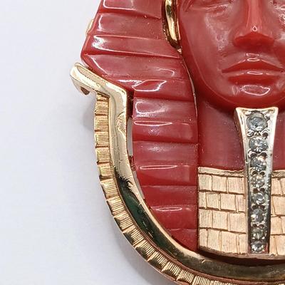 LOT 37: Rare Signed and Numbered Marcel Boucher King Tut Egyptian Revival Brooch