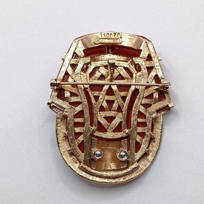 LOT 37: Rare Signed and Numbered Marcel Boucher King Tut Egyptian Revival Brooch